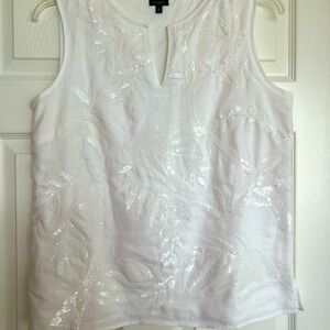 Talbots Sleeveless Linen Top Size 12